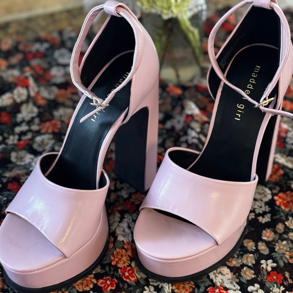 Madden Girl Pink Chunky Platform Heels